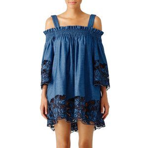 Kendall & Kylie Cold Shoulder Chambray Shift